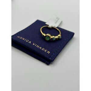 Monica Vinader Siren Tonal Half Eternity Ring 18k Gold Vermeil & Green Onyx